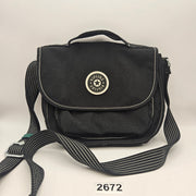 KIPLING FINLEY CROSSBODY NYLON BAG FLAP CLOSURE BLACK