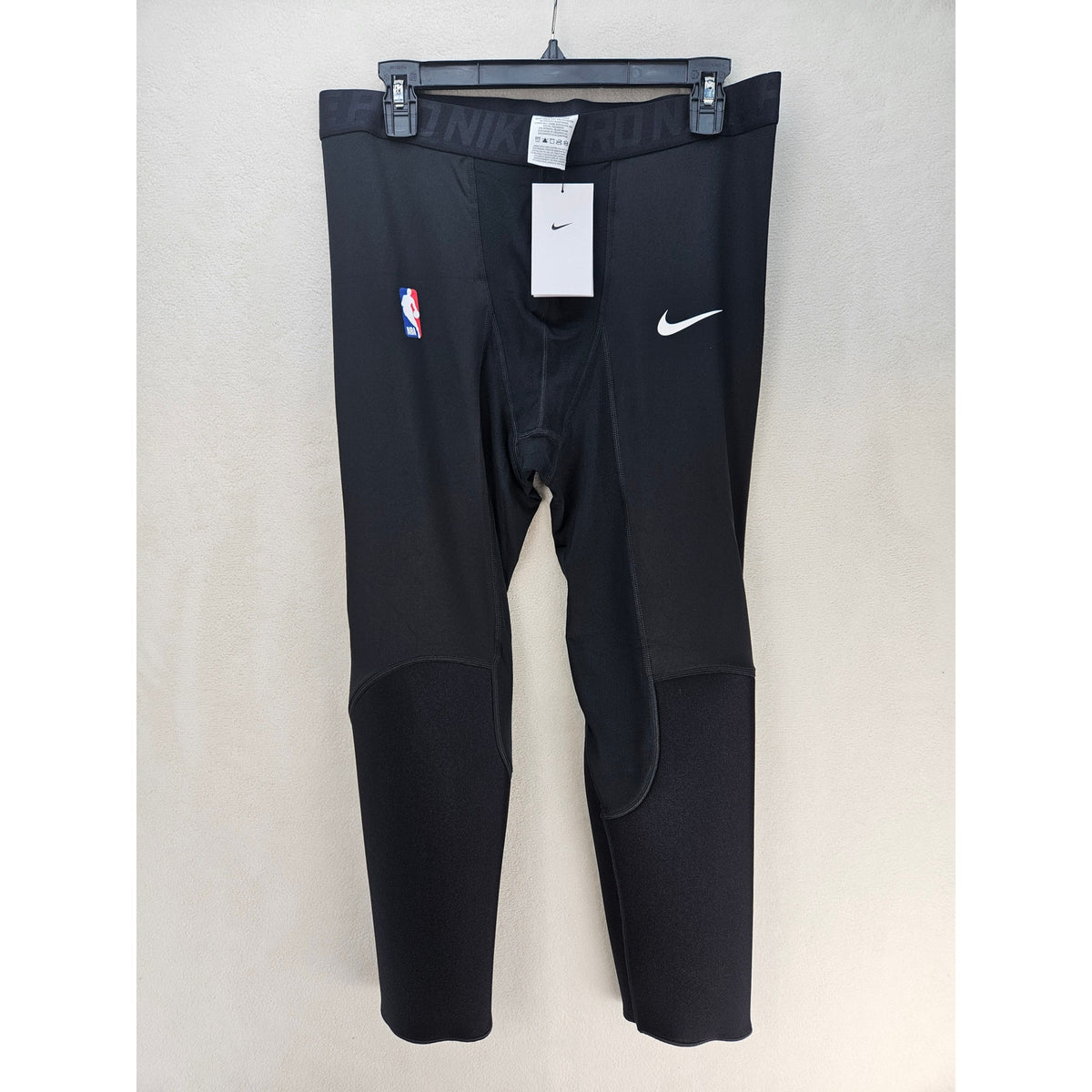 NIKE MEN'S XXL NBA PRO BLACK PADDED BASKETBALL COMPRESSION TIGHTS AA0753-010