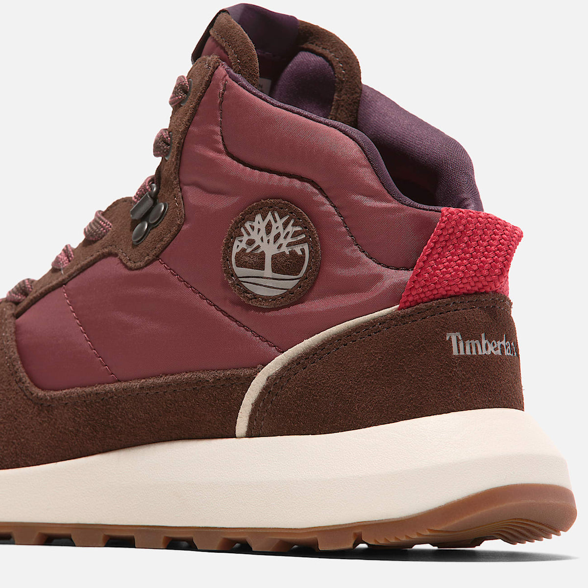 TIMBERLAND WOMEN'S 10 RETRO SWIFT HI TOP LACE SNEAKER MED RED WOVEN TB0A28DTEKA