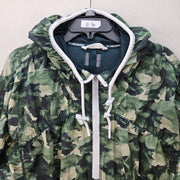 FP MOVEMENT FREE PEOPLE WOMEN'S LARGE CAMO READY SET GO WINDBREAKER JACKET GREEN