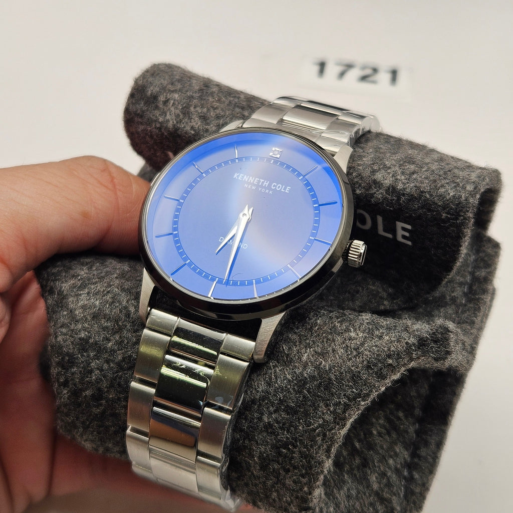 KENNETH COLE NEW YORK MEN'S QUARTZ DIAMOND ACCENTS STAINLESS STEEL 42MM NWT