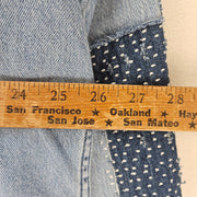 LEVI'S MEN'S 2XL WESTERN RELAXED FIT SHIRT MEDIUM WASH PATCHWORK A19190074