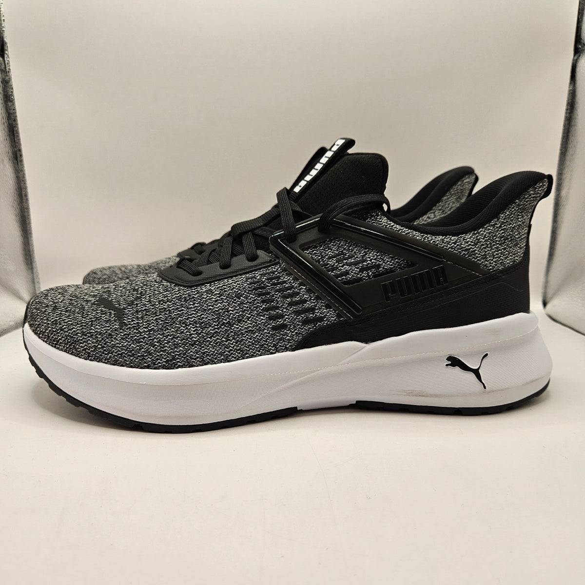 PUMA MEN'S 12 OUTSPACE RUNNING SHOES HEATHER WHITE 406484-01