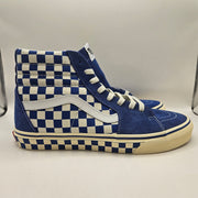 VANS MEN'S 10.5 SK8-HI CHECKERBOARD SIDEWALL CLASSIC BLUE SKATEBOARD NWOB