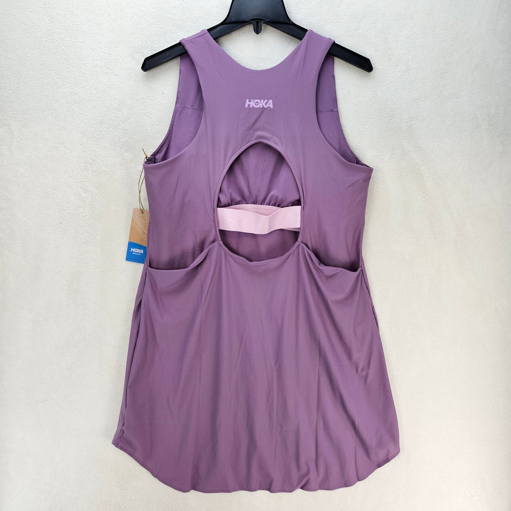HOKA WOMEN'S XL MIZI OUTDOOR DRESS AMETHYST BUILD IN BRA TENNIS NWT