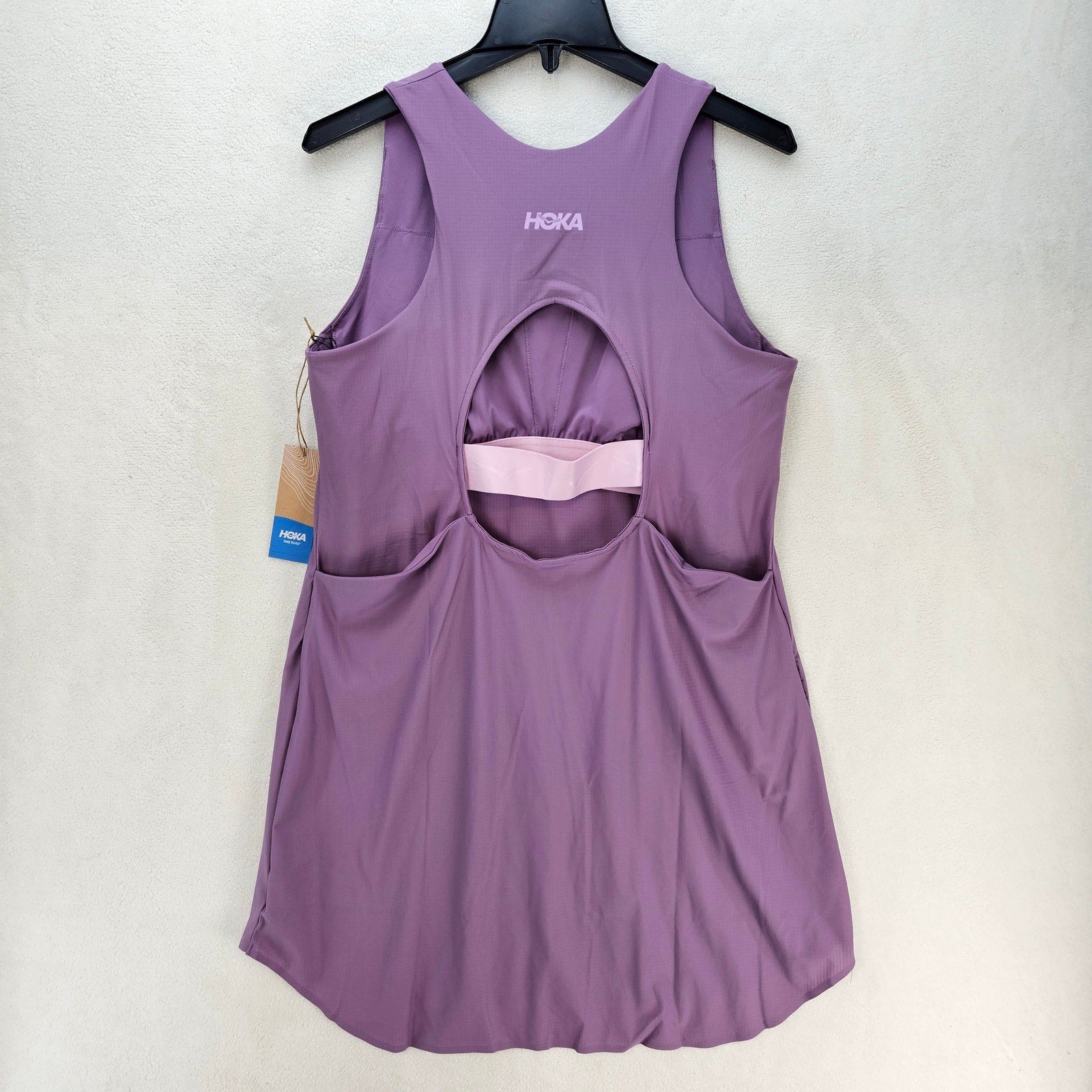 HOKA WOMEN'S XL MIZI OUTDOOR DRESS AMETHYST BUILD IN BRA TENNIS NWT