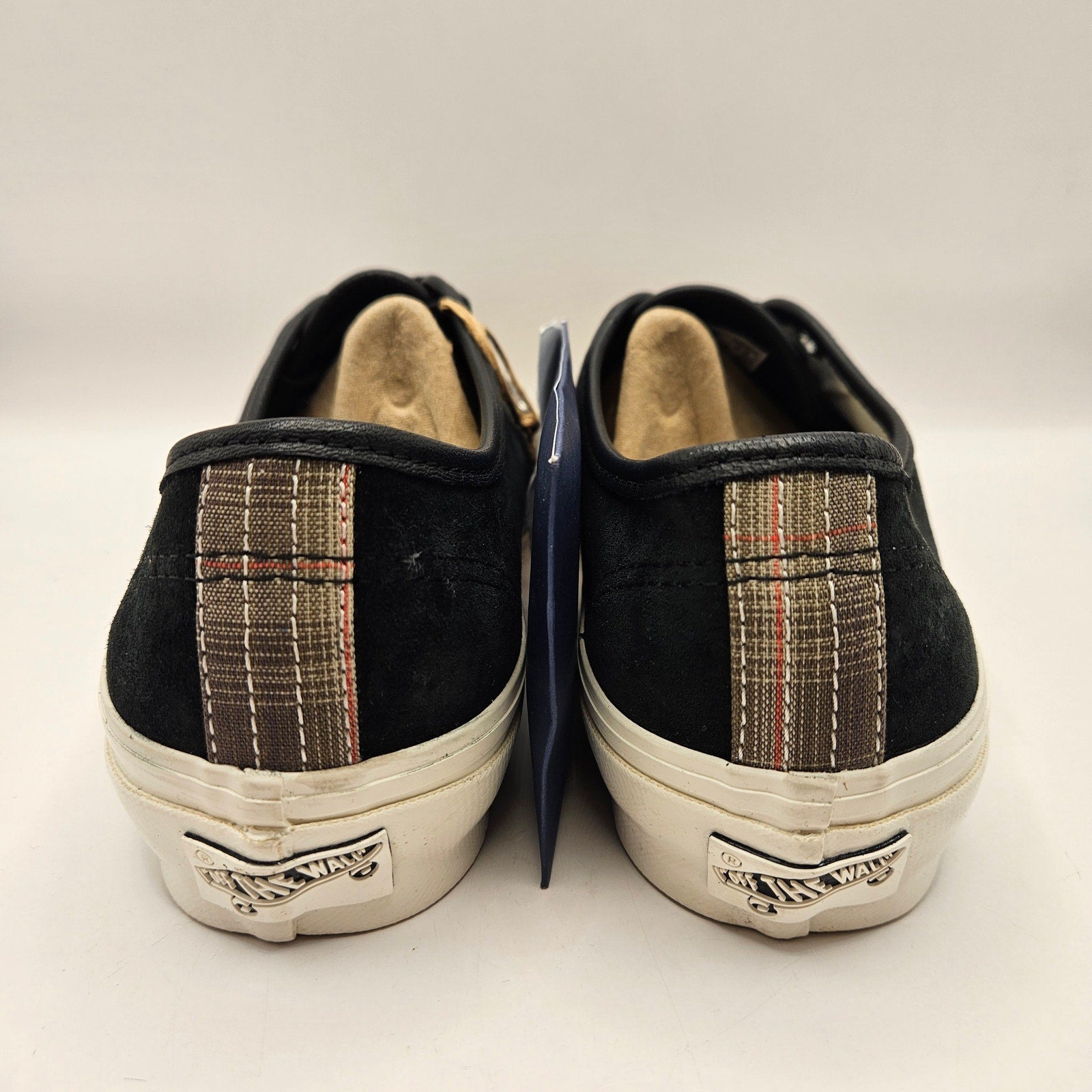 VANS WOMEN'S 8.5 AUTHENTIC 44 KHAKI PREMIUM SNEAKER PREP PLAID OLIVE STUDS NWOB