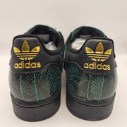ADIDAS ORIGINALS WOMEN'S 9 SUPERSTAR BLACK GREEN SNAKESKIN SHELL TOE NWOB