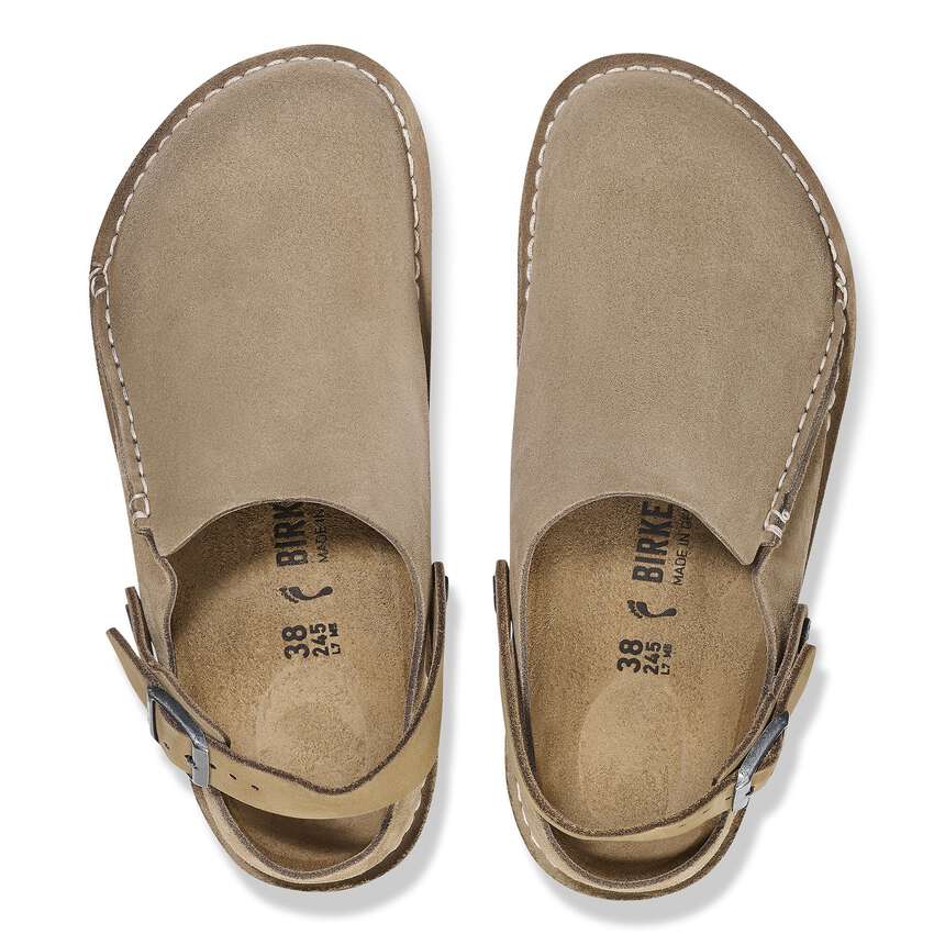 BIRKENSTOCK WOMEN'S 8 LUTRY PREMIUM SUEDE GRAY TAUPE 1025297 NARROW