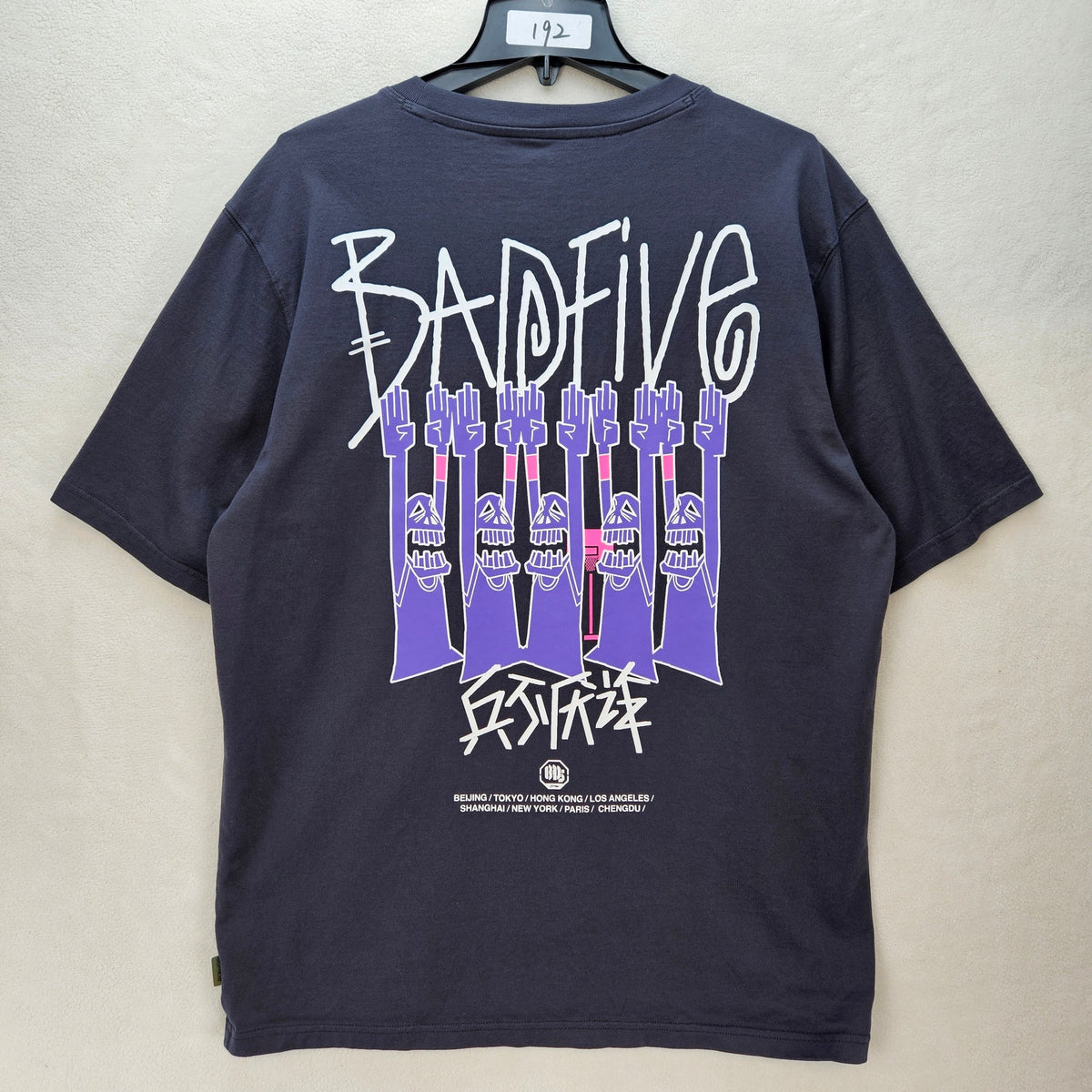 LI-NING MEN'S LARGE (ASIA 3XL) BAD FIVE BLACK HEAVY WEIGHT TEE SHIRT