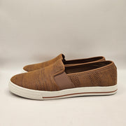 LAUREN RALPH LAUREN WOMEN'S 7.5 JINNY WOVEN SLIP-ON SNEAKER TAN NWOB