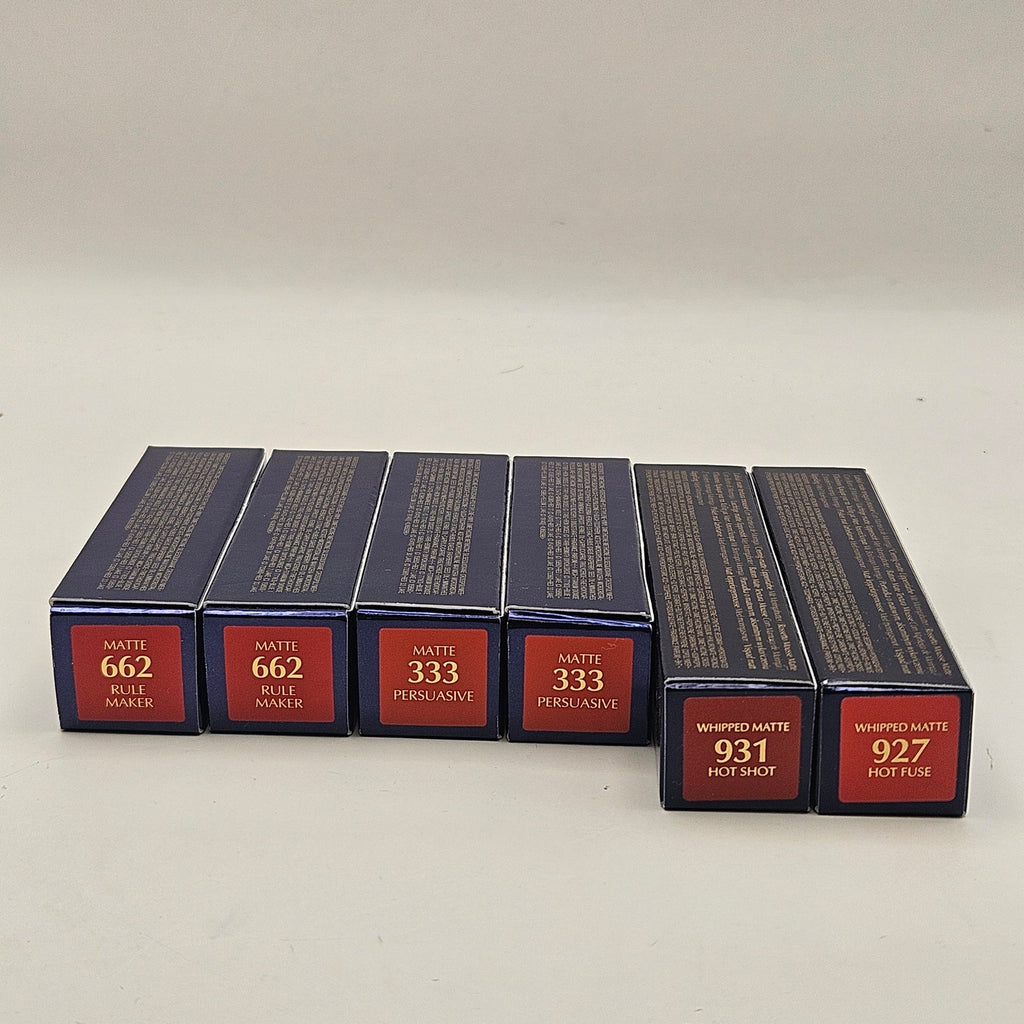 LOT OF 6 - ESTEE LAUDER LIPSTICKS - 662 X2, 333 X2, 931 AND 927 NIB
