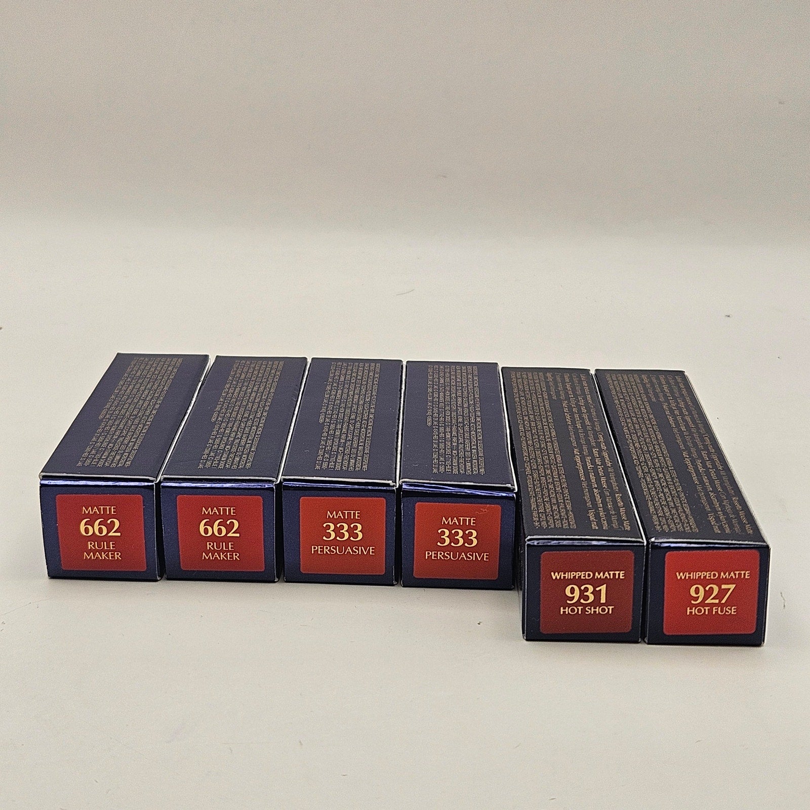 LOT OF 6 - ESTEE LAUDER LIPSTICKS - 662 X2, 333 X2, 931 AND 927 NIB