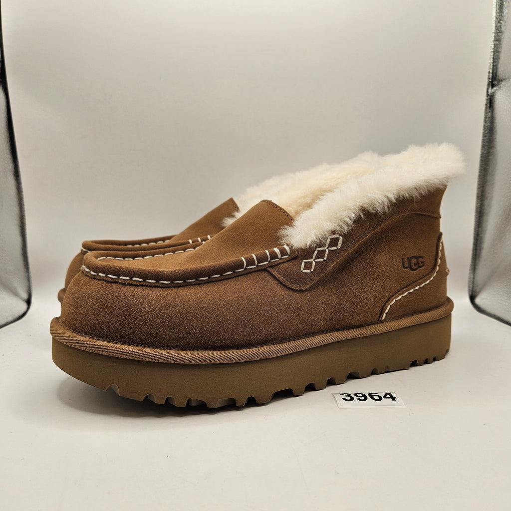 UGG WOMEN'S 11 ANSLEY PARC CHESTNUT SUEDE SLIP ON PLATFORM SLIPPERS NWOB 1158250