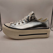 CONVERSE MEN'S 9.5 CHUCK TAYLOR DOUBLE STACK PLATFORM SILVER METALLIC A16406C