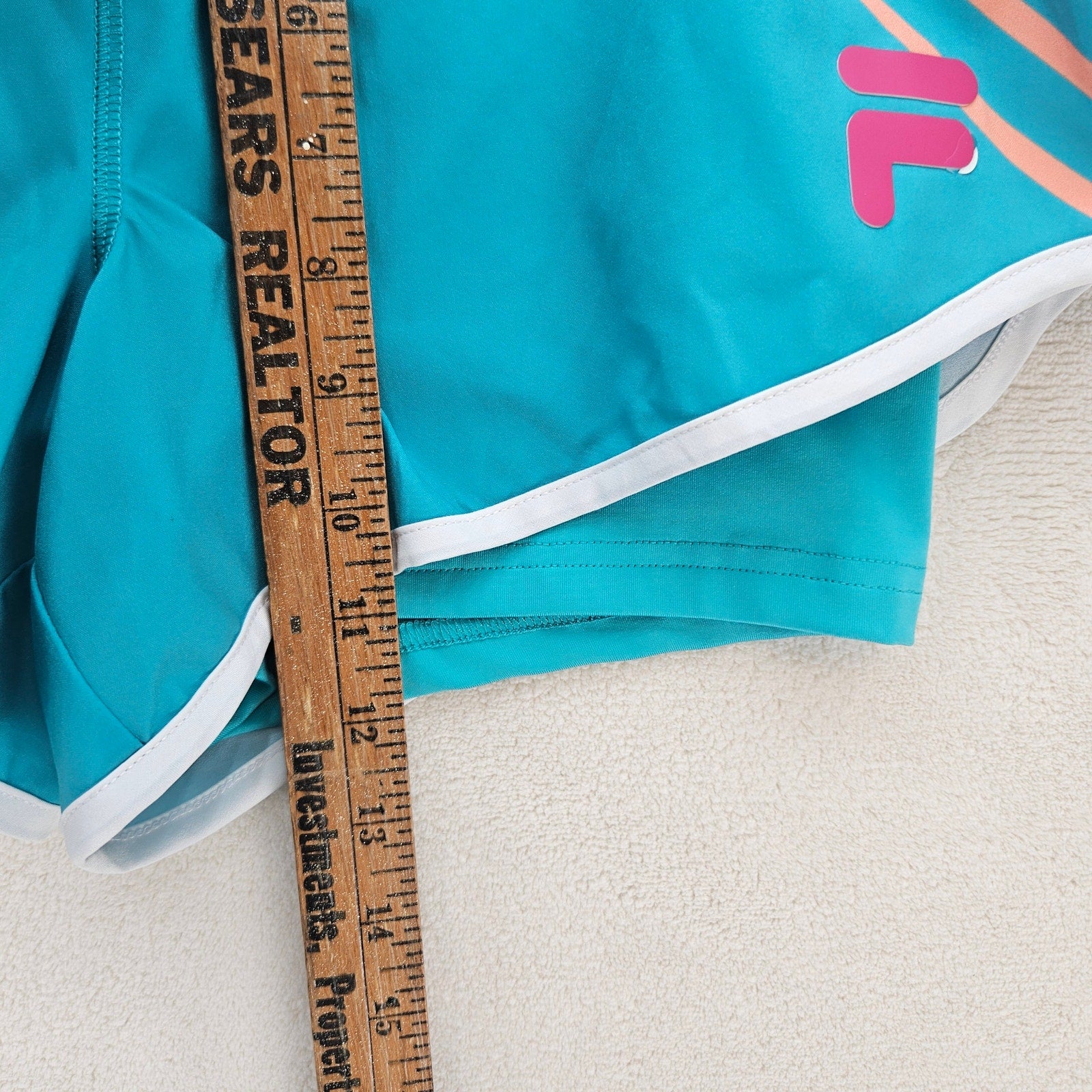 FILA X CHRISTOPHER BEVANS WOMEN'S SMALL TEAL TENNIS SHORTS UPF 50+ NWT
