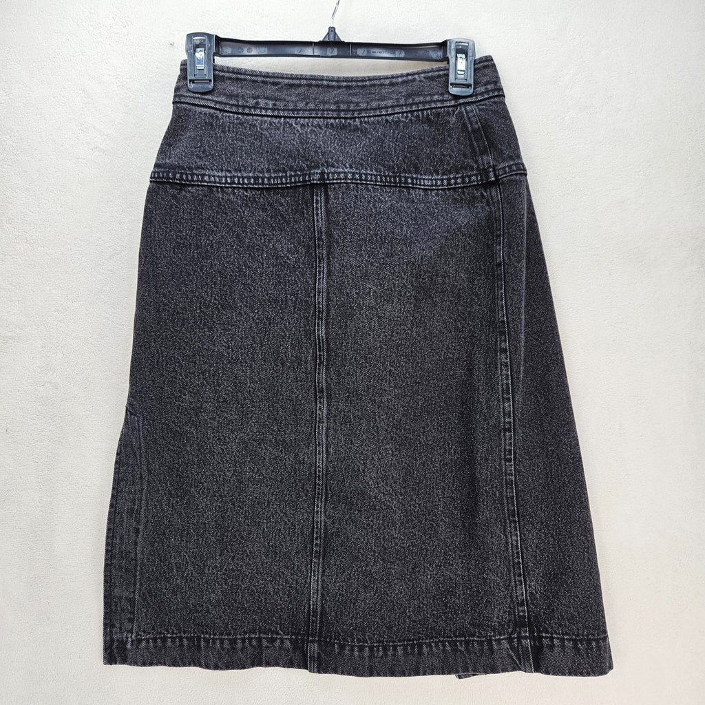 3.1 PHILLIP LIM DENIM WRAP SKIRT WOMEN'S SIZE 0 WASHED BLACK MSRP $450 NWT