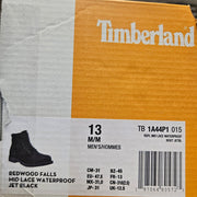 TIMBERLAND MEN'S 13 REDWOOD FALLS MID LACE WATERPROOF JET BLACK TB1A44P1015