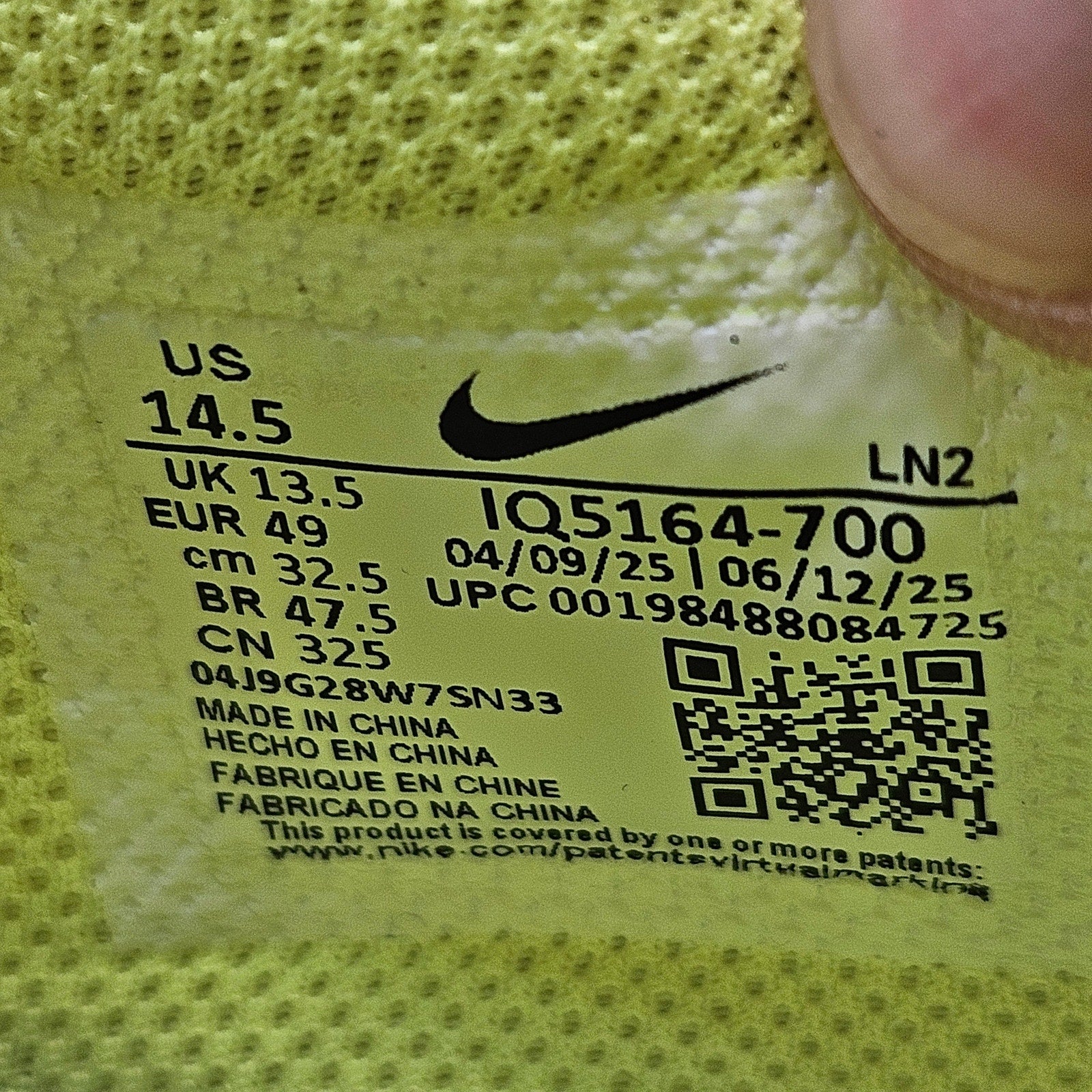 NIKE MEN'S 14.5 VAPOR SPEED 3 FOOTBALL CLEATS VOLT/SILVER IQ5164-700 NWOB