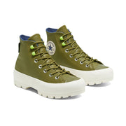 CONVERSE WOMEN'S 9 CHUCK TAYLOR ALL STAR GTX LUGGED LEATHER DARK MOSS GREEN