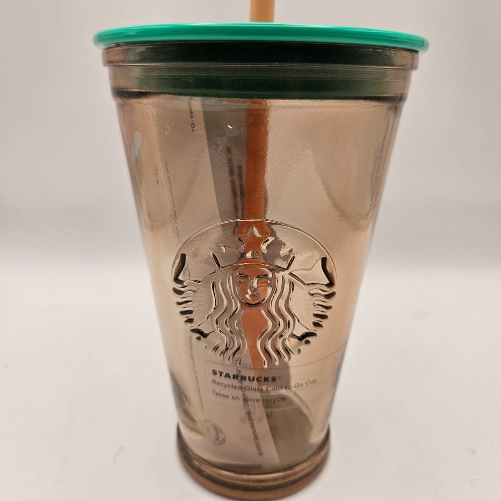 STARBUCKS PEACH GLASS TUMBLER 16oz/473ml NWT