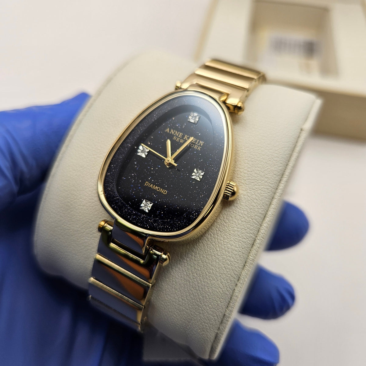 ANNE KLEIN NEW YORK 12-7790BSGC GENUINE DIAMOND DIAL BRACELET WOMEN'S WATCH NWT
