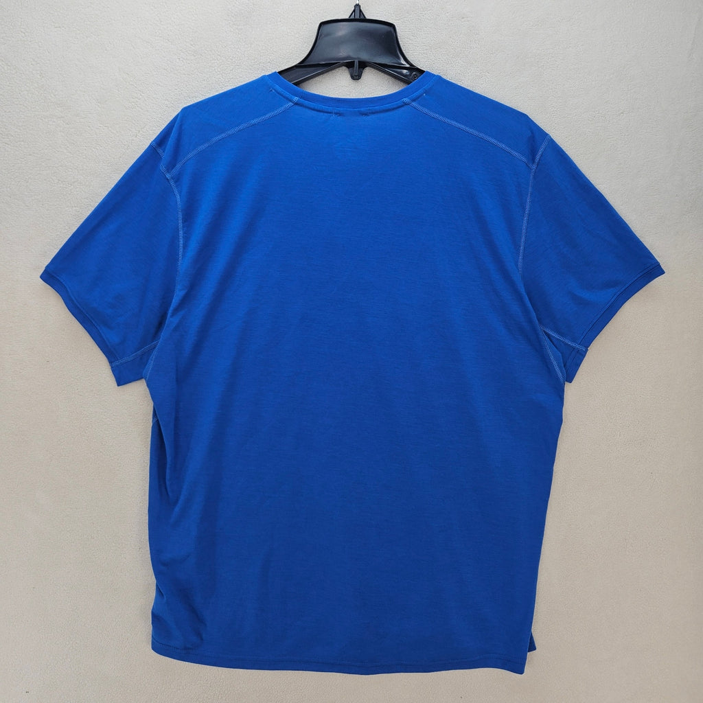 BROOKS WOMEN'S XL DISTANCE GRAPHIC SHORT SLEEVE BLUE TEE RESPECT HER RUN NWT