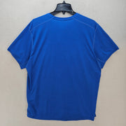 BROOKS WOMEN'S XL DISTANCE GRAPHIC SHORT SLEEVE BLUE TEE RESPECT HER RUN NWT