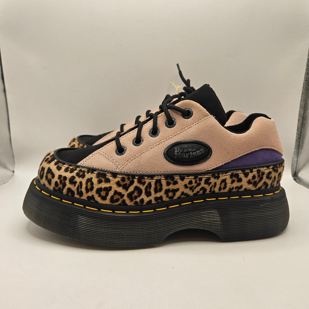 DR MARTENS WOMEN'S 8 BUZZ 5 EYE LEOPARD SUEDE PINK SUEDE PURPLE NWOB