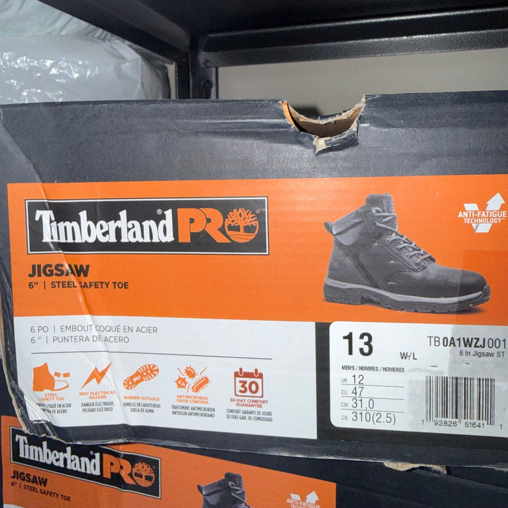 TIMBERLAND PRO MEN'S 13 WIDE JIGSAW 6 INCH STEEL SAFETY TOE ANTI FATIGUE NIB