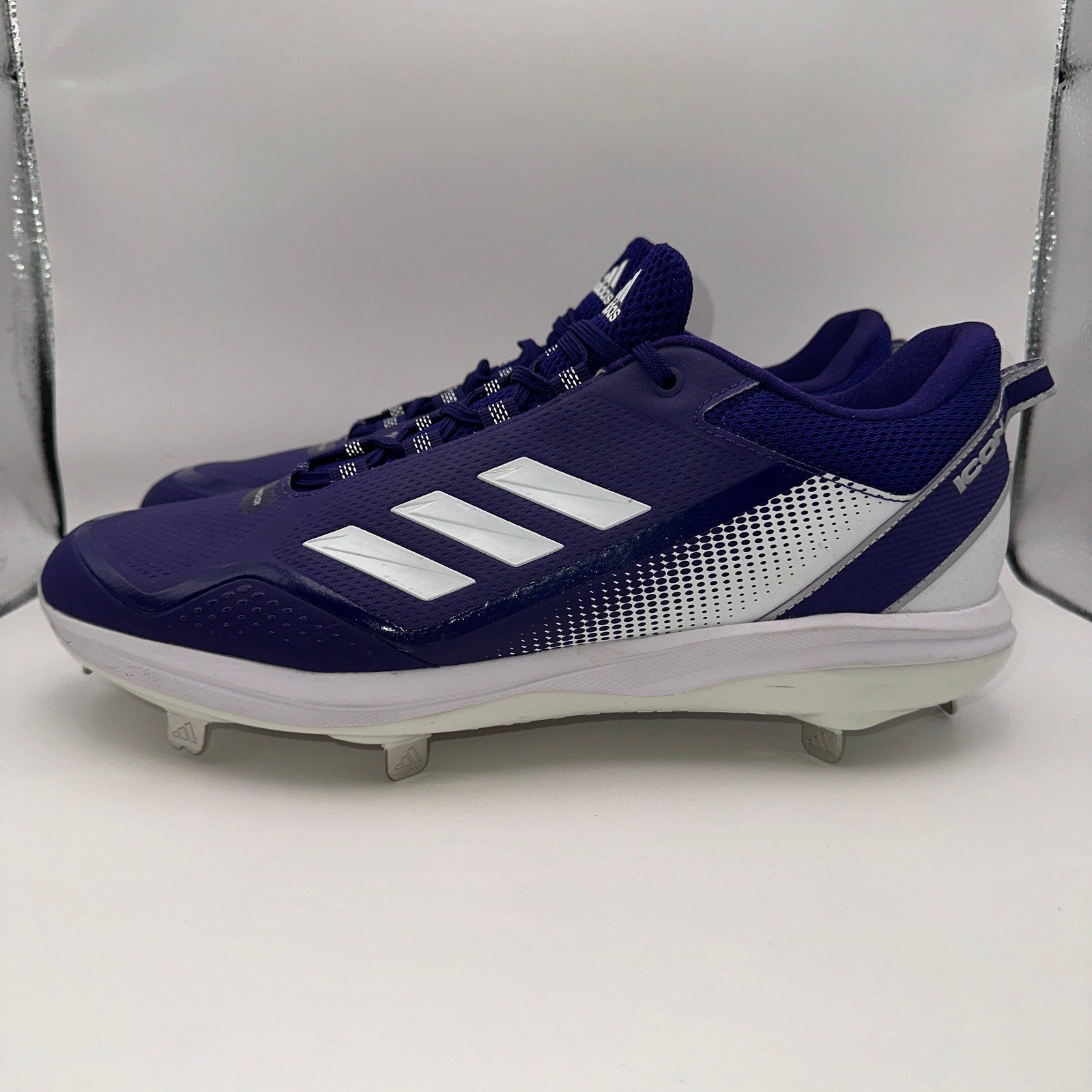 Adidas Icon 7 Mens 14 Metal Baseball Cleats Purple White S23854