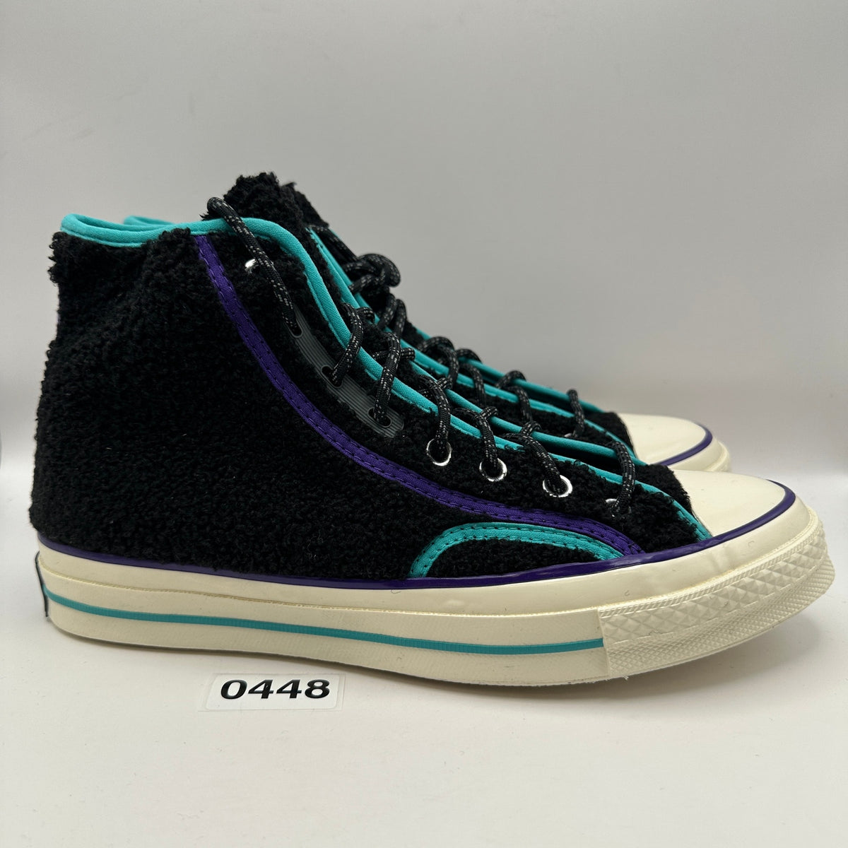 CONVERSE Men's 8.5 Chuck 1970 High Top Sherpa Teal Purple 169784C