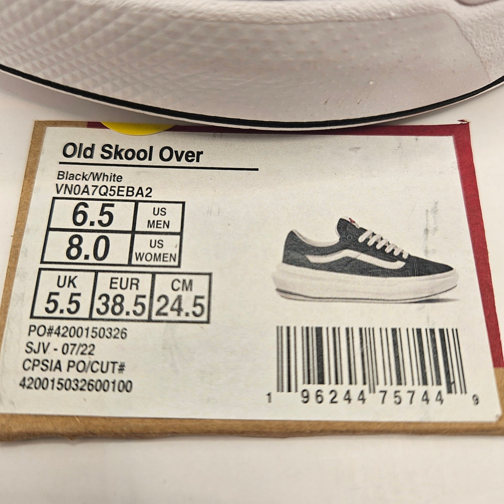 VANS WOMEN'S 8 BLACK WHITE OLD SKOOL OVERT COMFYCUSH NWOB PUFFY