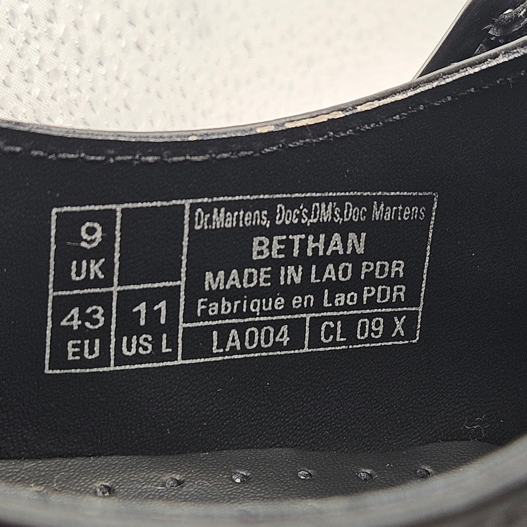DR MARTENS WOMEN'S 11 BETHAN MARY JANE BLACK PLATFORM T-BAR POLISHED LEATHR NWOB