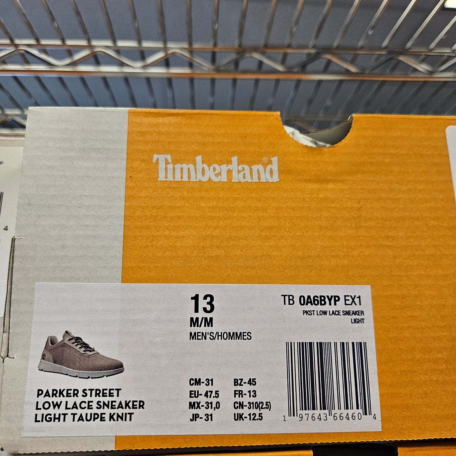 TIMBERLAND MEN'S 13 PARKER STREET LOW LACE UP SNEAKER LT TAUPE KNIT NIB