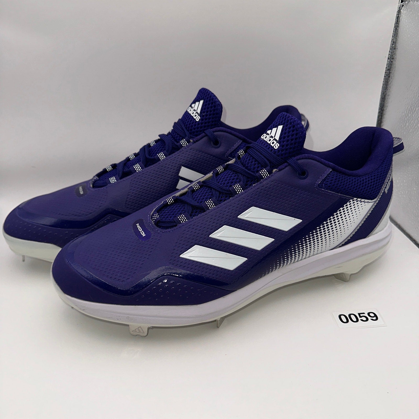 Adidas Icon 7 Mens 14 Metal Baseball Cleats Purple White S23854