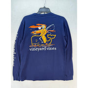 VINEYARD VINES MEN'S SMALL NAUTICAL NAVY FISHERMAN SKELETON LONG SLEEVE TEE