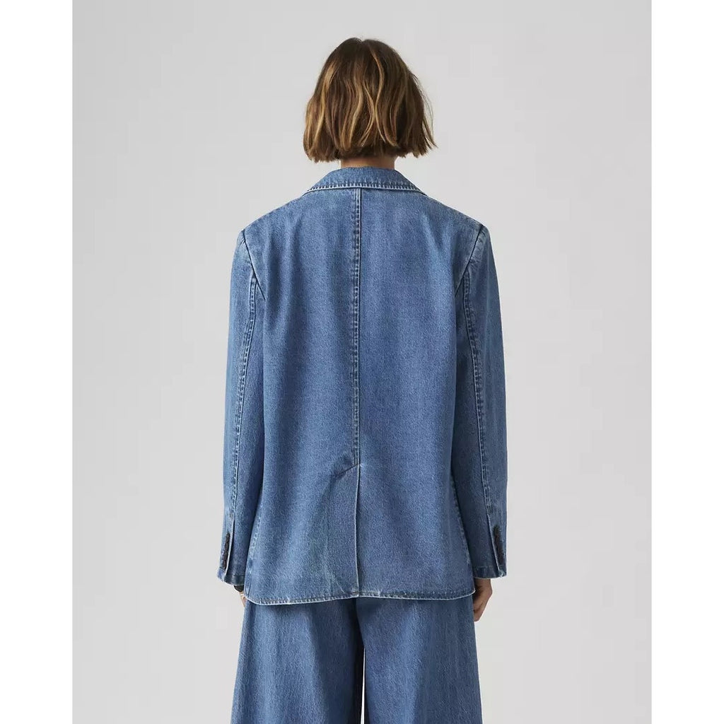 LEVI'S WOMEN'S SMALL STELLA RELAXED BLAZER MEDIUM WASH 001FX0001 NWT