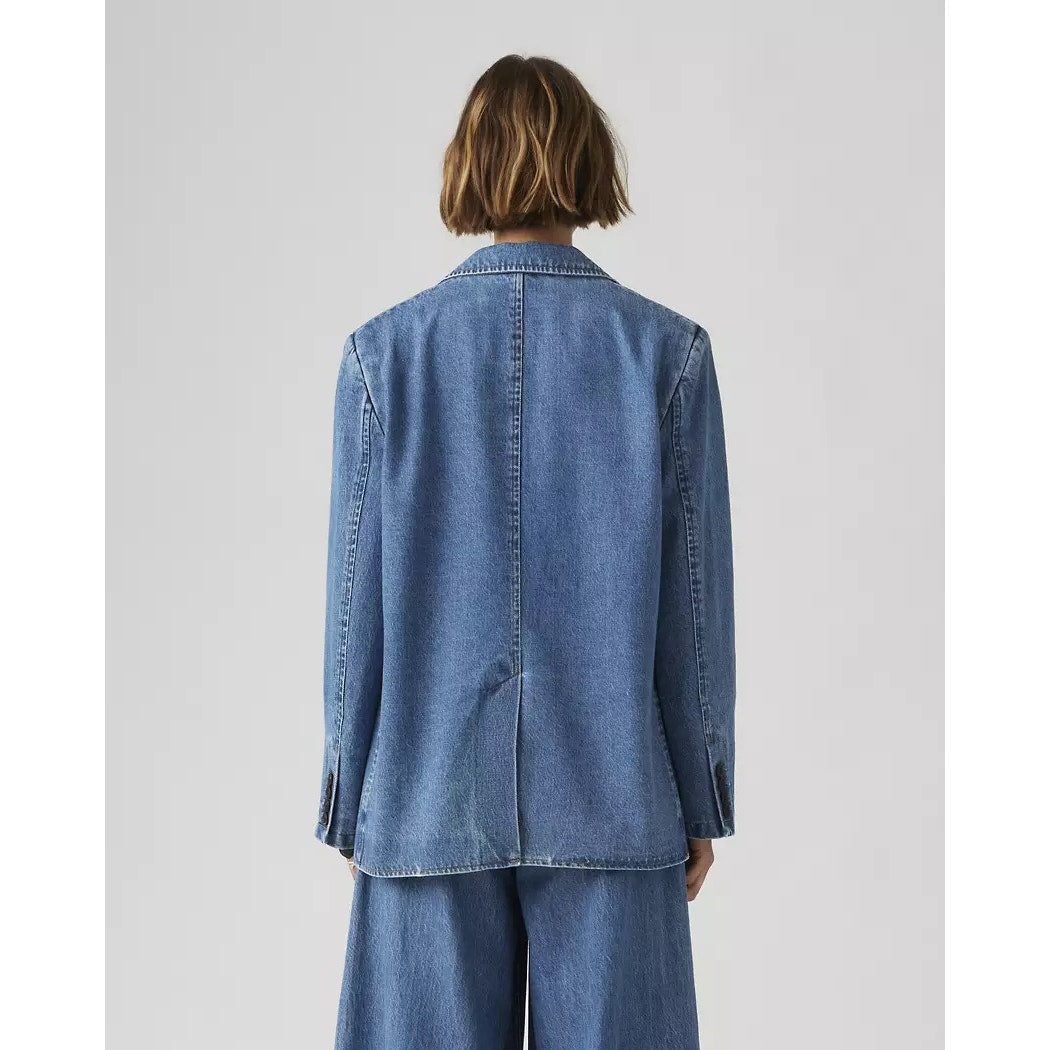 LEVI'S WOMEN'S SMALL STELLA RELAXED BLAZER MEDIUM WASH 001FX0001 NWT
