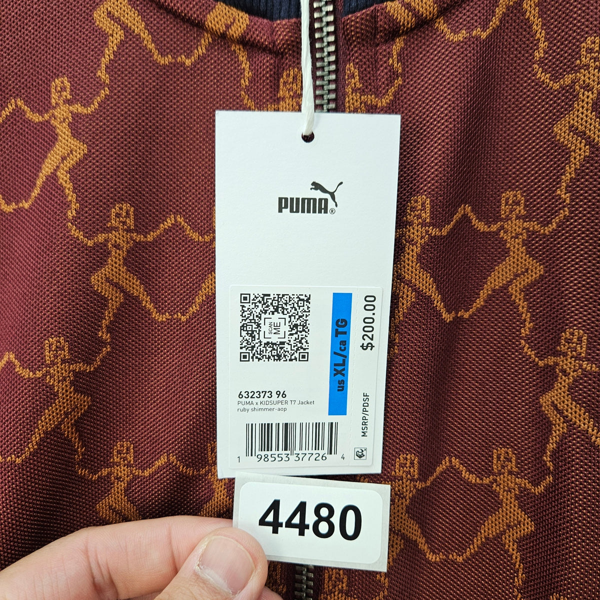 PUMA MEN'S XL KIDSUPER JACKET RETAIL $200 T7 TRACK JACKET RUBY 632373-96