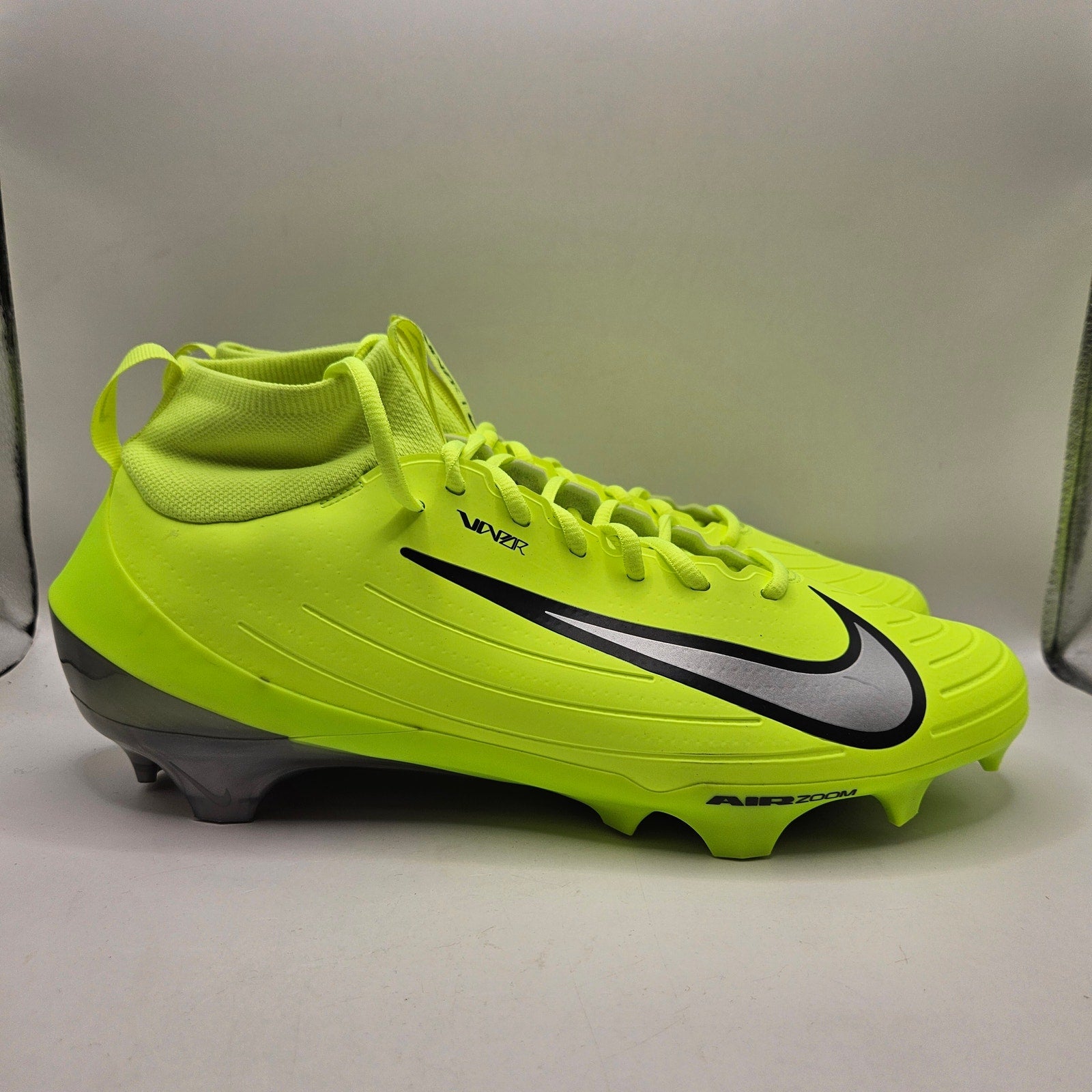 NIKE MEN'S 12 VAPOR PRO 1 FOOTBALL CLEATS VOLT GREEN SILVER IQ5163-700 NWOB