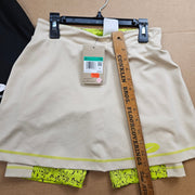 LOT OF 2 - NIKE GIRLS XL DRI-FIT SKORT BEIGE BLACK BUILT IN SHORTS NWT
