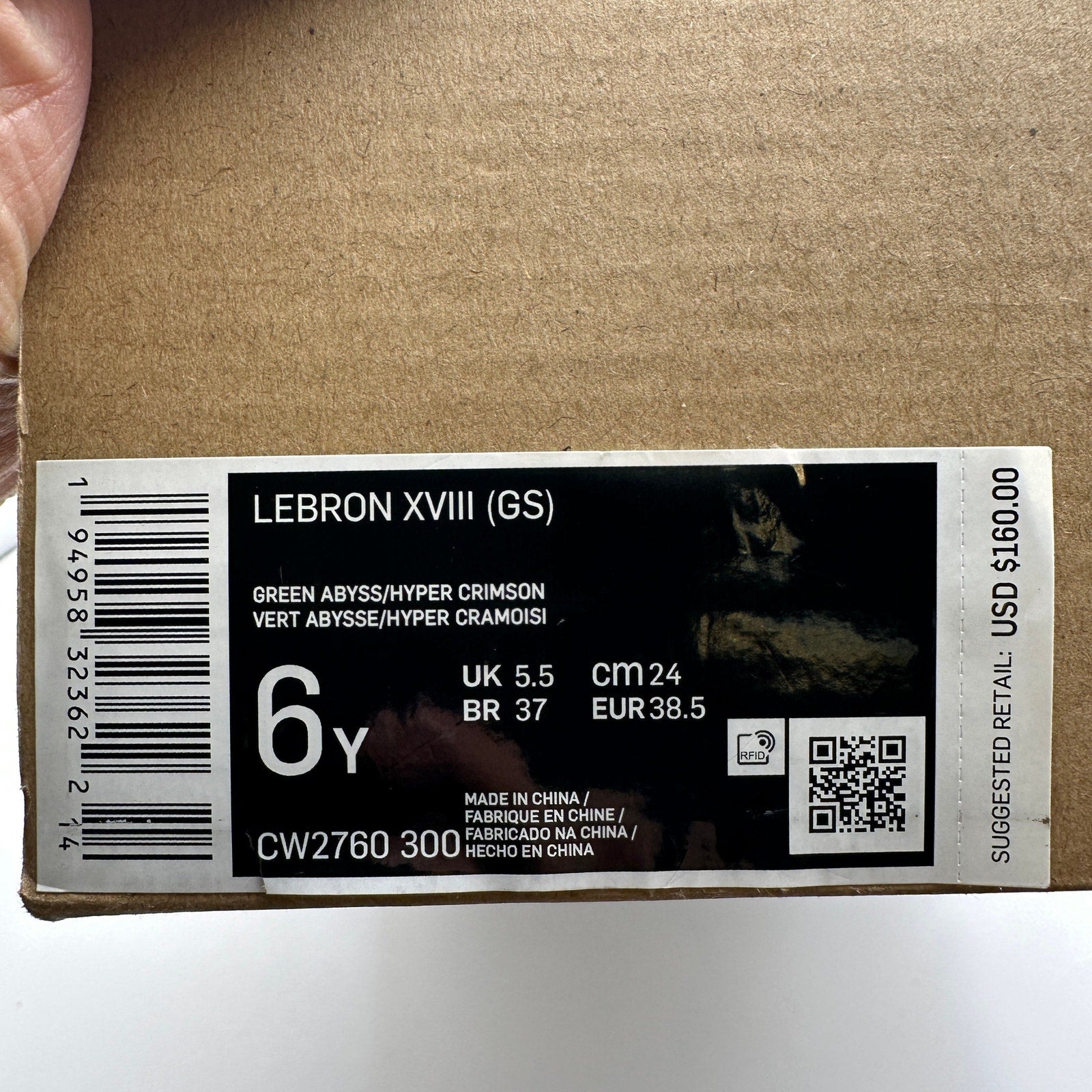 NIKE LEBRON KIDS' 6Y GS We Are Family Hyper Crimson CW2760-300 Green