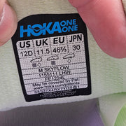 HOKA MEN'S 12 LUNA MOTH WHITE SKYFLOW RUNNING SHOES 1155111 LHW GREEN RAINBOW