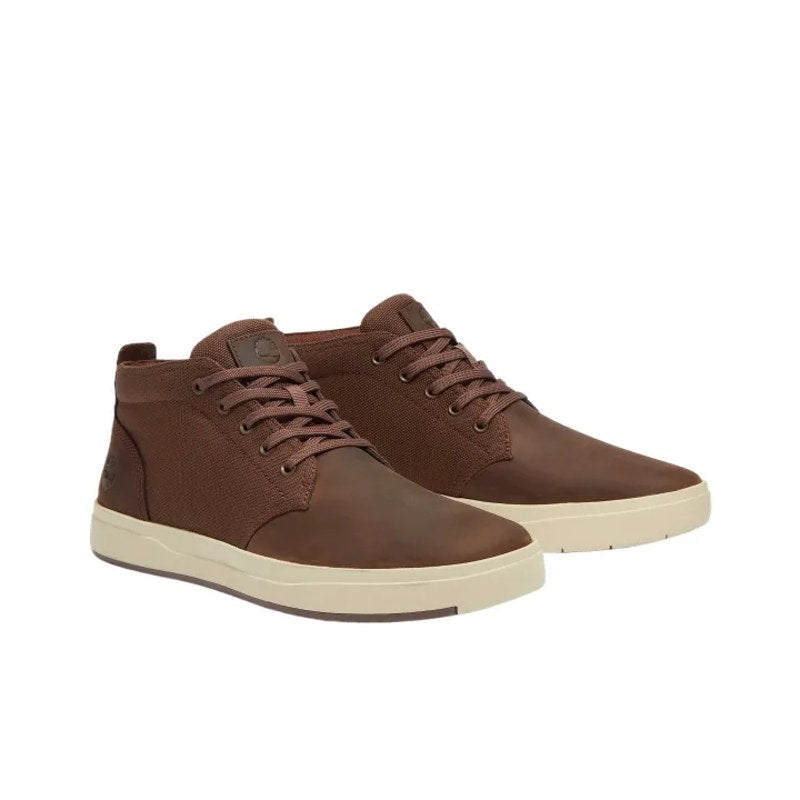 TIMBERLAND MEN'S 12 DAVIS SQUARE MID LACE SNEAKER DARK BROWN FULL GRAIN NIB