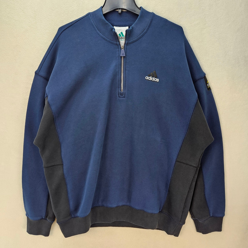 ADIDAS EQT MEN'S MEDIUM HALF ZIP TOP NIGHT INDIGO NWT KE1351 VINTAGE OG STYLE