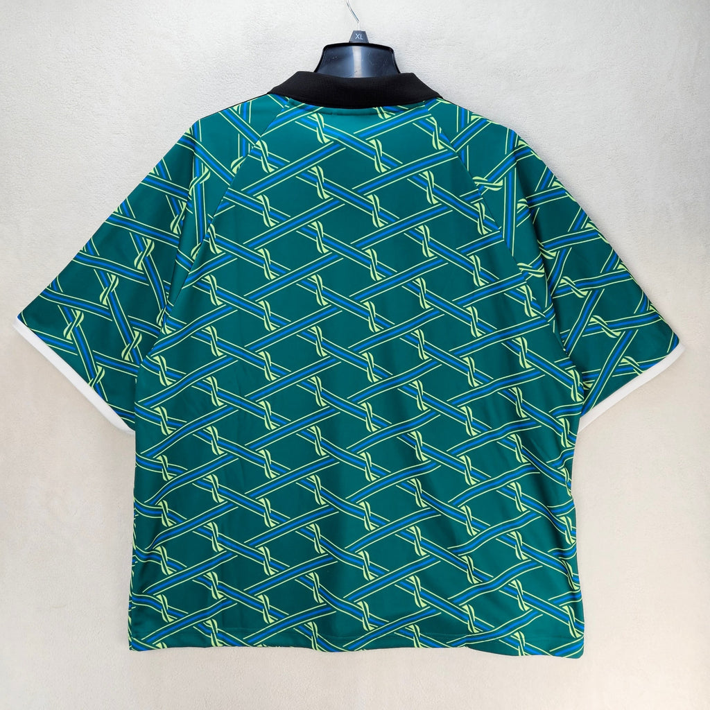 PUMA MEN'S XL KING JERSEY POLO GEO PATTERN GREEN SS COLLARED NWT 632336-74