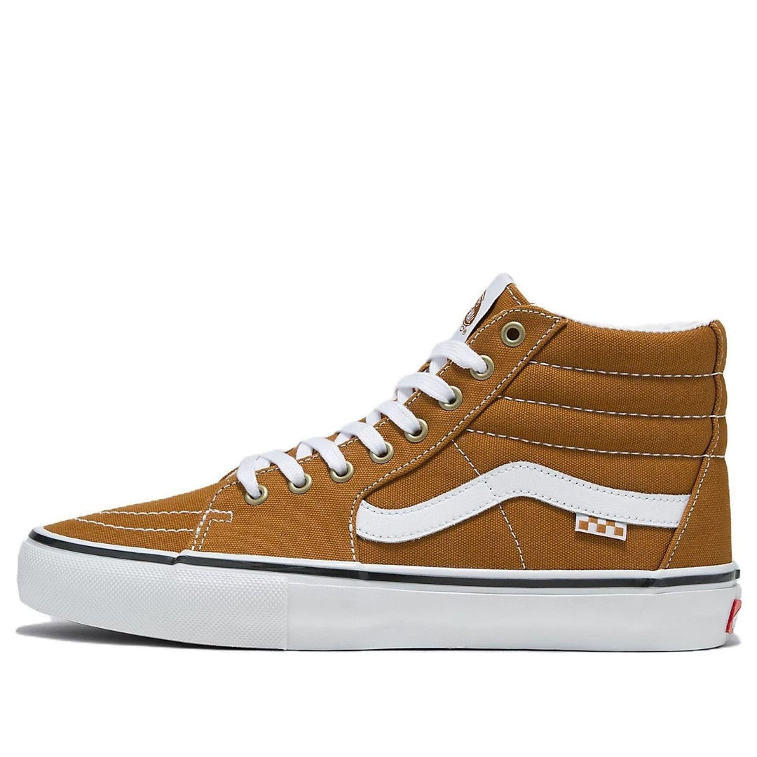 VANS MEN'S 11 SK8 HI GOLDEN BROWN WHEAT WHITE BMX POPCUSH CANVAS NIB