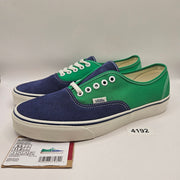 VANS MEN'S 9.5 AUTHENTIC PRIMARY NAVY GREEN SUEDE CANVAS NWOB LOW TOP SNEAKER