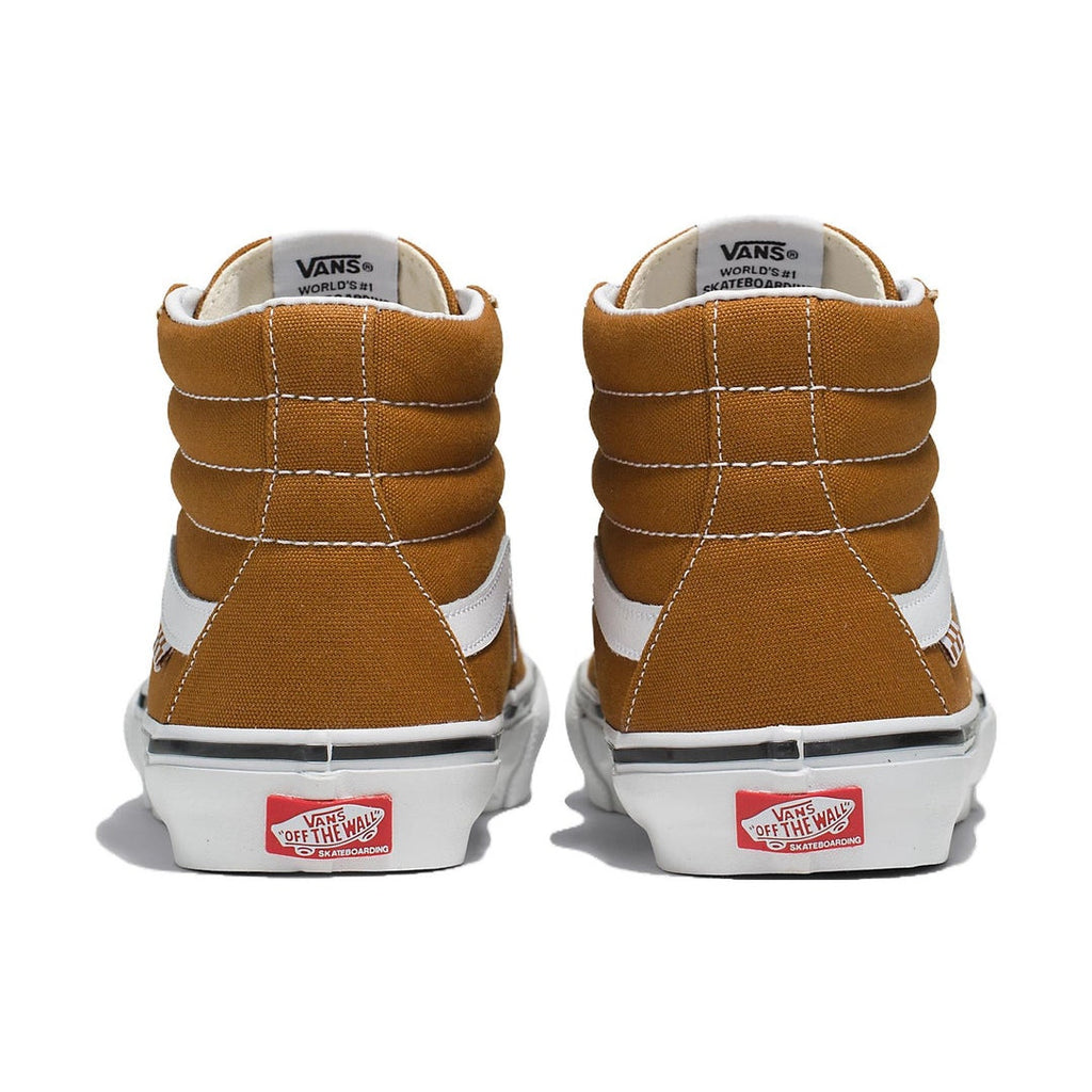 VANS MEN'S 11 SK8 HI GOLDEN BROWN WHEAT WHITE BMX POPCUSH CANVAS NIB